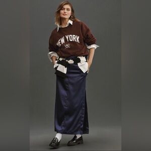 Anthropologie Mauve Sateen Trouser Skirt